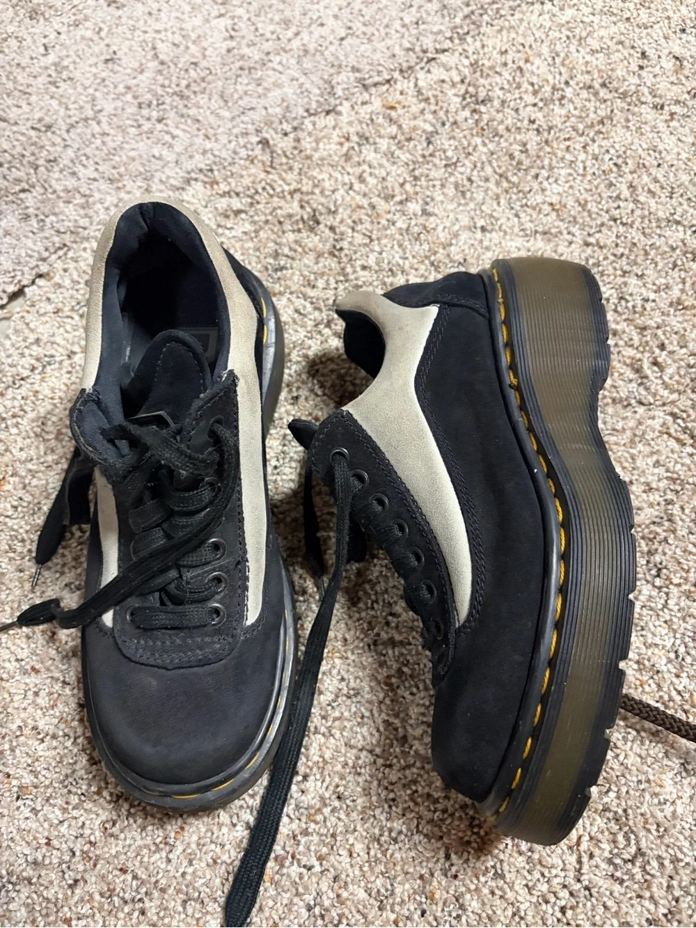 Dr. Martens Black and Tan Leather Low-Top shoes